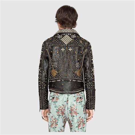 gucci studded leather jacket